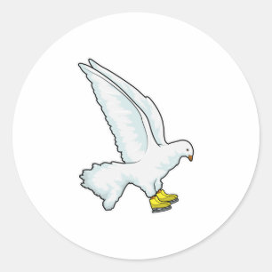 Adesivo Redondo Skates de gelo com gelo