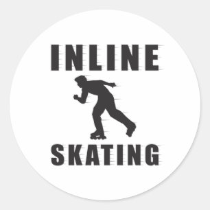 Adesivo Redondo Skates Skater Inliner Engraçado Presente