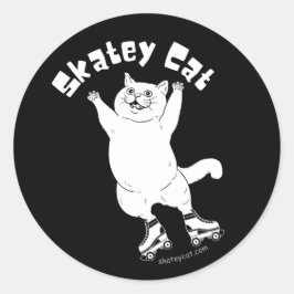 Adesivo Redondo Skatey Cat Sticker