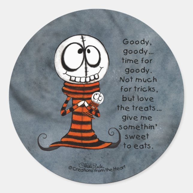 Adesivo Redondo Skeletal Head Goody (Frente)