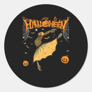 Adesivo Redondo Skeleton Ballerinas Balé Dance Cute Halloween Co