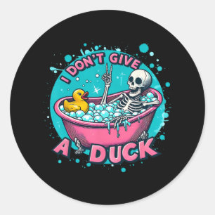 Adesivo Redondo Skeleton Bath Humor Rubber Duck Dia de as Bruxas e
