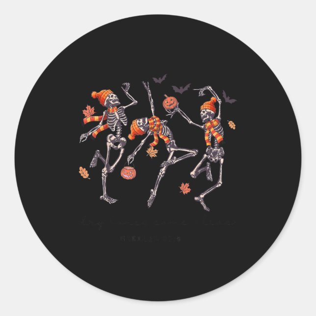 Adesivo Redondo Skeleton Bible Verse Dry Bones Come Alive Christia (Frente)