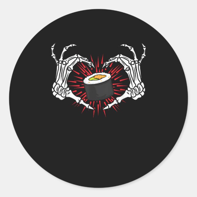 Adesivo Redondo Skeleton Coração Preguiçoso Diy Halloween Costume  (Frente)