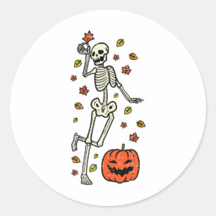 Adesivo Redondo Skeleton Dance Pumpkin Fall Men