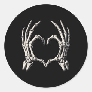 Adesivo Redondo Skeleton Dia de as Bruxas engraçado Retrorna de ra