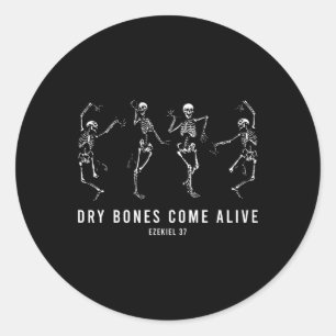 Adesivo Redondo Skeleton Dry Bones vem vivo no Dia das Bruxas Cris