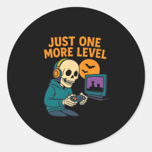 Adesivo Redondo Skeleton Gamer – Só Mais Um Nível