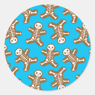 Adesivo Redondo Skeleton Gingerpão Men