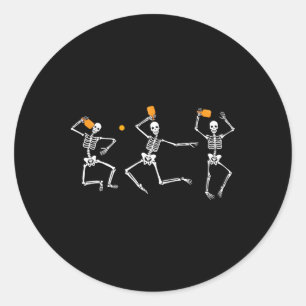 Adesivo Redondo Skeleton Halloween Pickleball