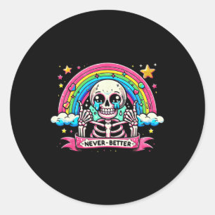 Adesivo Redondo Skeleton Halloween Shirts Nunca Melhor Skype Rainb
