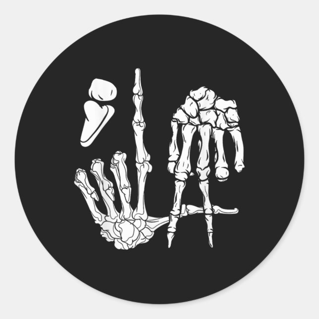 Adesivo Redondo Skeleton Hand Comma La Pontuation Kamala Harris (Frente)