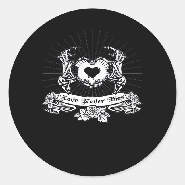 Adesivo Redondo Skeleton Hand Design Classic (Frente)