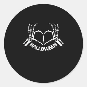 Adesivo Redondo Skeleton Hand Heart Ppreguiçoso Halloween Costume