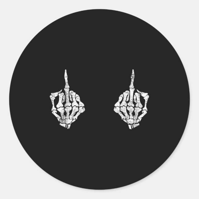 Adesivo Redondo Skeleton Hands On S Funny Soky Halloween Costume  (Frente)