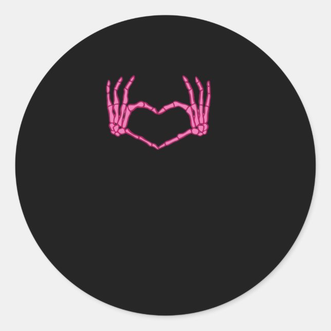 Adesivo Redondo Skeleton Heart Hands Classic (Frente)