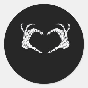 Adesivo Redondo Skeleton Heart Hands Classic