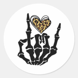 Adesivo Redondo Skeleton Heart Hands Classic