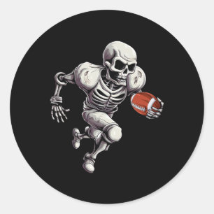 Adesivo Redondo Skeleton Jogando Futebol Halloween Skull Lover 1
