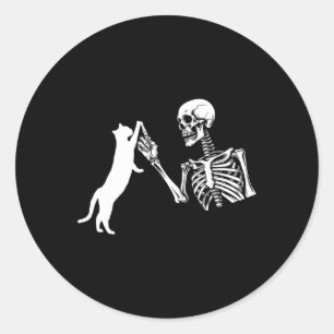 Adesivo Redondo Skeleton Mão Fazendo Dia de as Bruxas engraçado De