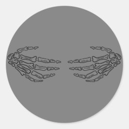 Adesivo Redondo Skeleton Mãos Abraçador de Halloween