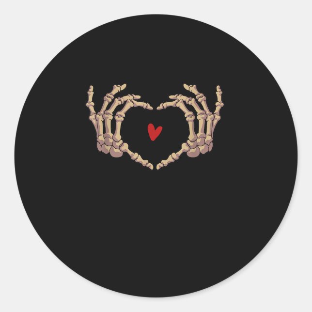 Adesivo Redondo Skeleton Mãos Mulheres Mãos Esqueléticas Dia das B (Frente)