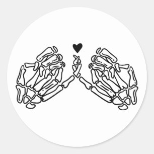 Adesivo Redondo Skeleton Mãos Pica Promise Sticker