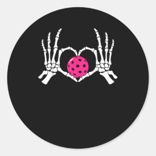 Adesivo Redondo Skeleton Mãos Sinalizador de Coração Dia de os nam