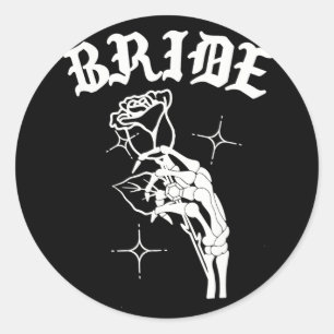 Adesivo Redondo Skeleton Noivo Sábio Spooky Halloween Jus