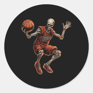 Adesivo Redondo Skeleton Reproduzindo Dia de as Bruxas engraçado L