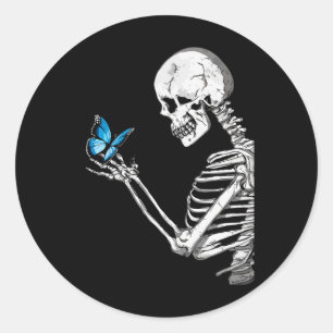 Adesivo Redondo Skeleton Retro Halloween