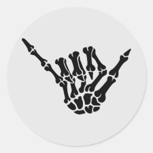 Adesivo Redondo Skeleton Shaka Halloween Sticker