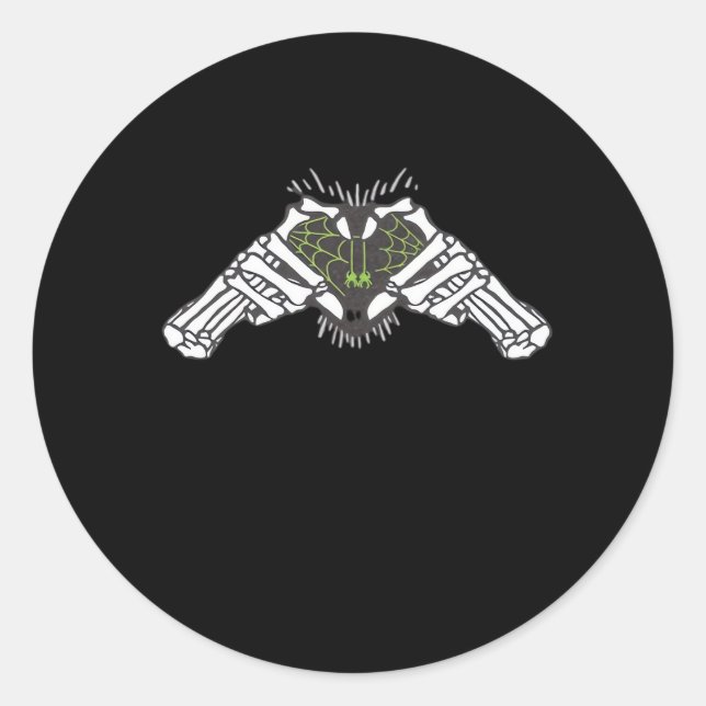 Adesivo Redondo Skeleton Spider Heart (Frente)