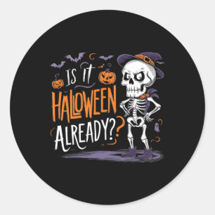 Adesivo Redondo Skeleton Spookey Ghost É Halloween Já