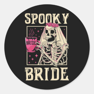Adesivo Redondo Skeleton Spooky Noiva Chelorette Halloween