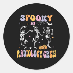 Adesivo Redondo Skeleton Spooky Radiology Crew X-ray Hallowee