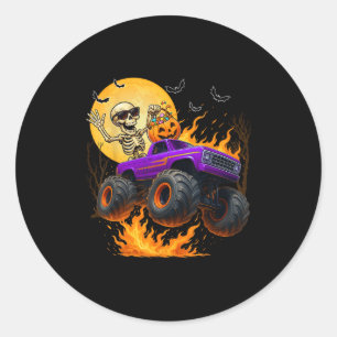 Adesivo Redondo Skeleton Surgindo Monster Cos Halloween