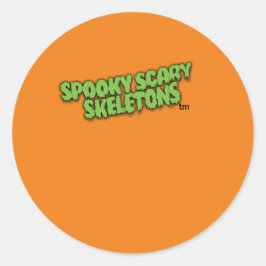 Adesivo Redondo Skeletons Assustadores Laranja!