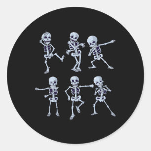 Adesivo Redondo Skeletons Dançando Dabbing Skeleton Dab Boys Menin