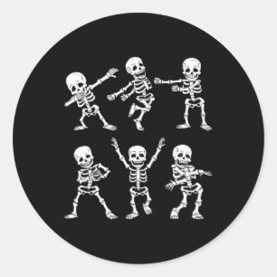 Adesivo Redondo Skeletons Dançantes Desafio Meninos Meninas H