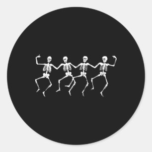 Adesivo Redondo Skeletons Dançantes - Dia de as Bruxas engraçado d
