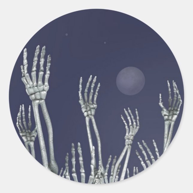 Adesivo Redondo Skeletons - Stickers Halloween (Frente)