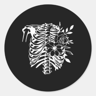 Adesivo Redondo Skeletrib Cage Flower Easy Halloween Figurume 1