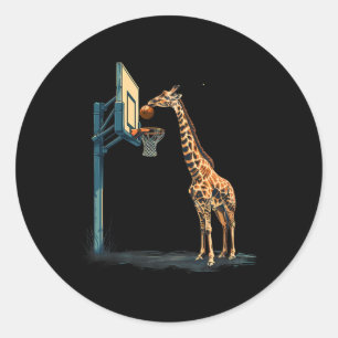 Adesivo Redondo Sketll Giraffe Slam Dunk Sketll Hoop Trabalho de a