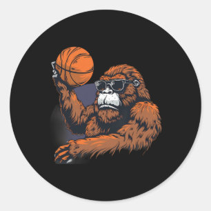 Adesivo Redondo Sketll Gorilla Desenhando Trabalho de arte Bigfoot