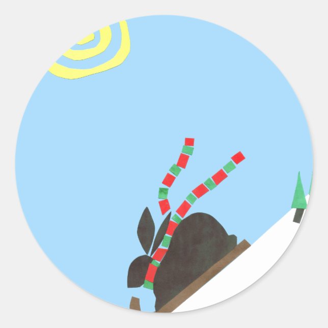 Adesivo Redondo Ski Bunny (Frente)