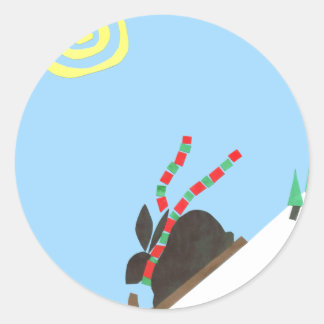 Adesivo Redondo Ski Bunny