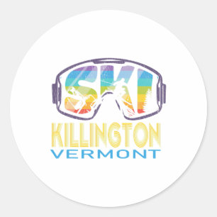 Adesivo Redondo Ski Killington Vermont Skiing Vacation