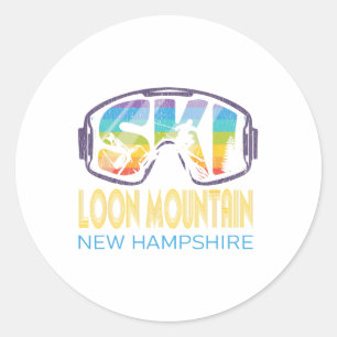 Adesivo Redondo Ski Loon Mountain New Hampshire Skiing Vacation