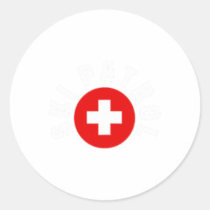 Adesivo Redondo Ski Patrol Pocket Outfit Slope Emergency Skier Saf